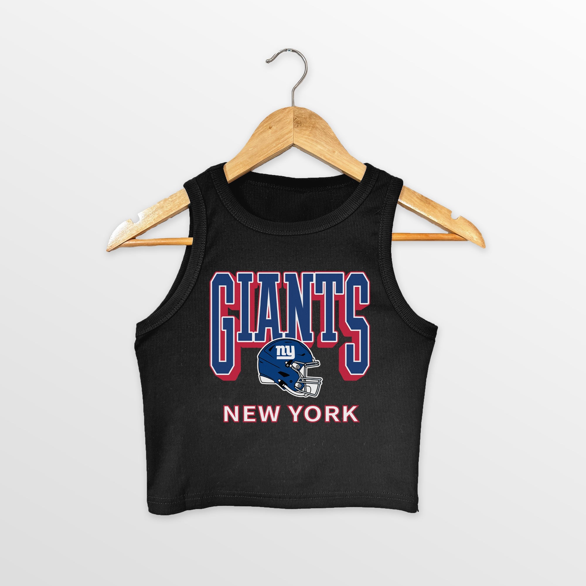 NEW YORK GIANTS PURE VICTORY ESSENTIAL RIBBED CROP TANK