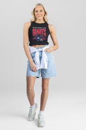 NEW YORK GIANTS MIC DROP ESSENTIAL RIBBED CROP TANK