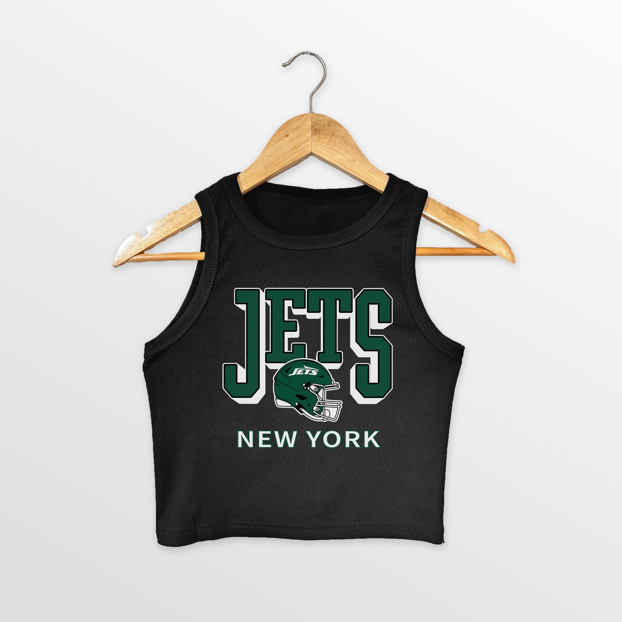 NEW YORK JETS PURE VICTORY ESSENTIAL RIBBED CROP TANK