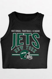 NEW YORK JETS MIC DROP ESSENTIAL RIBBED CROP TANK