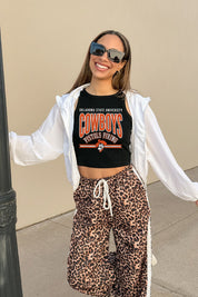 OKLAHOMA STATE COWBOYS MIC DROP ESSENTIAL RIBBED CROP TANK