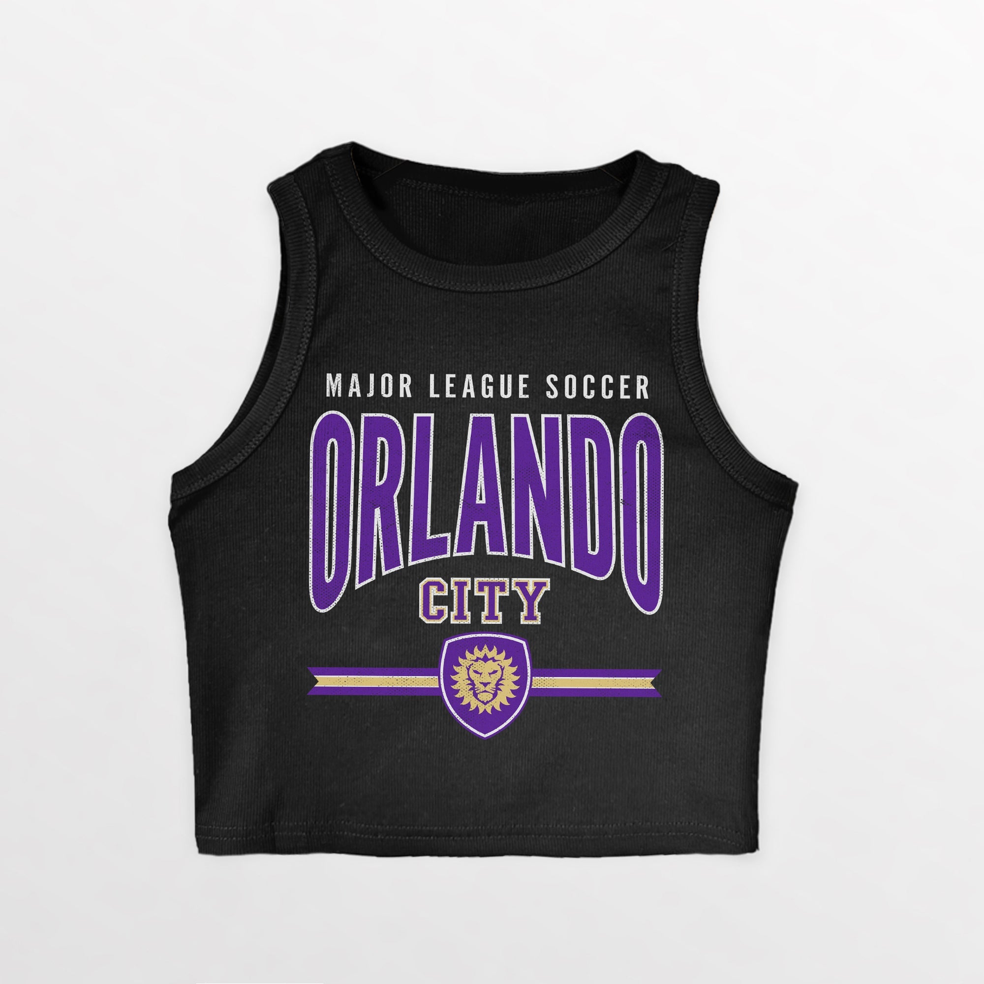 ORLANDO CITY SC MIC DROP ESSENTIAL RIBBED CROP TANK