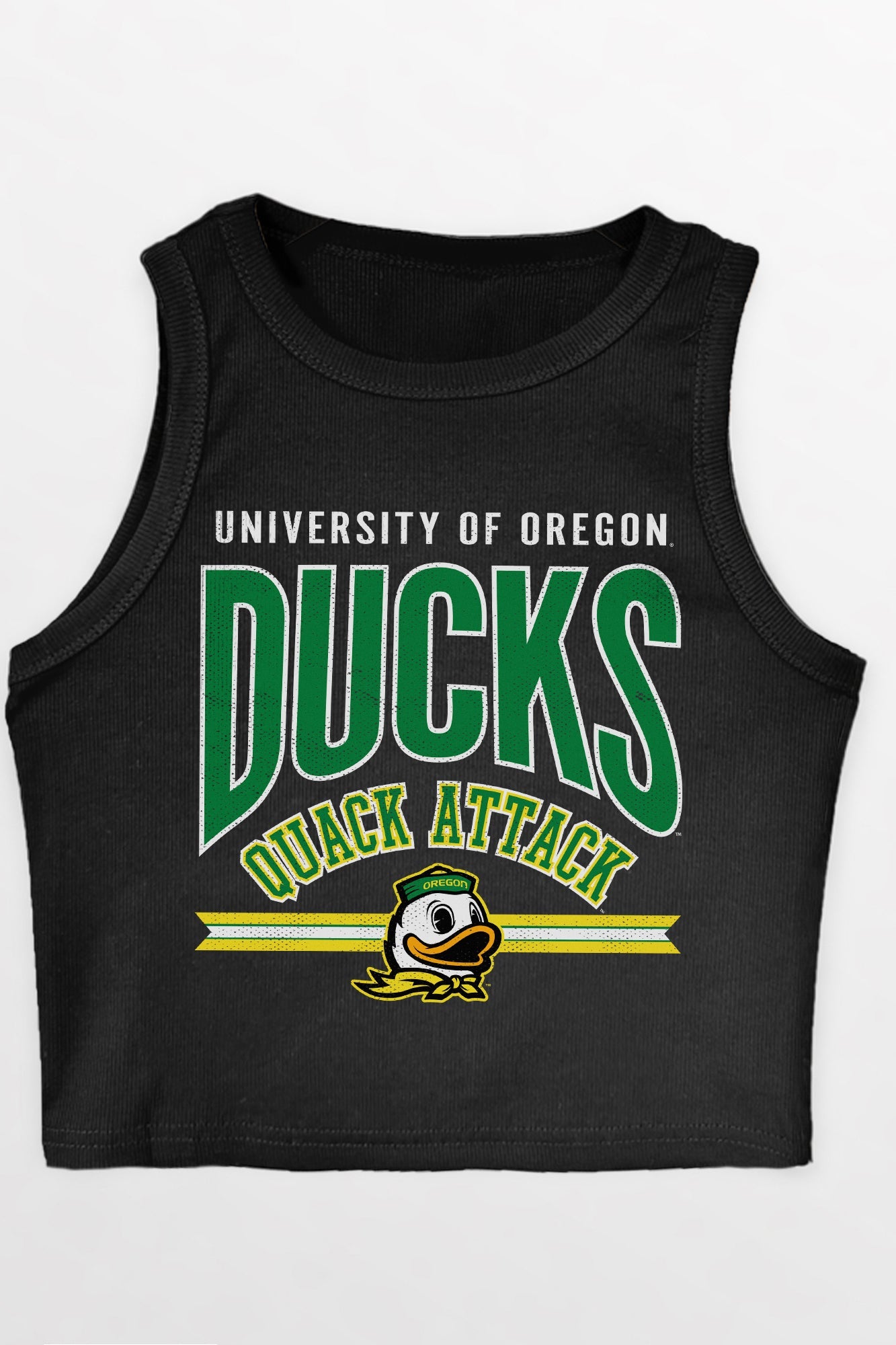 OREGON DUCKS MIC DROP ESSENTIAL RIBBED CROP TANK