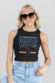 PEPPERDINE WAVES MIC DROP ESSENTIAL RIBBED CROP TANK