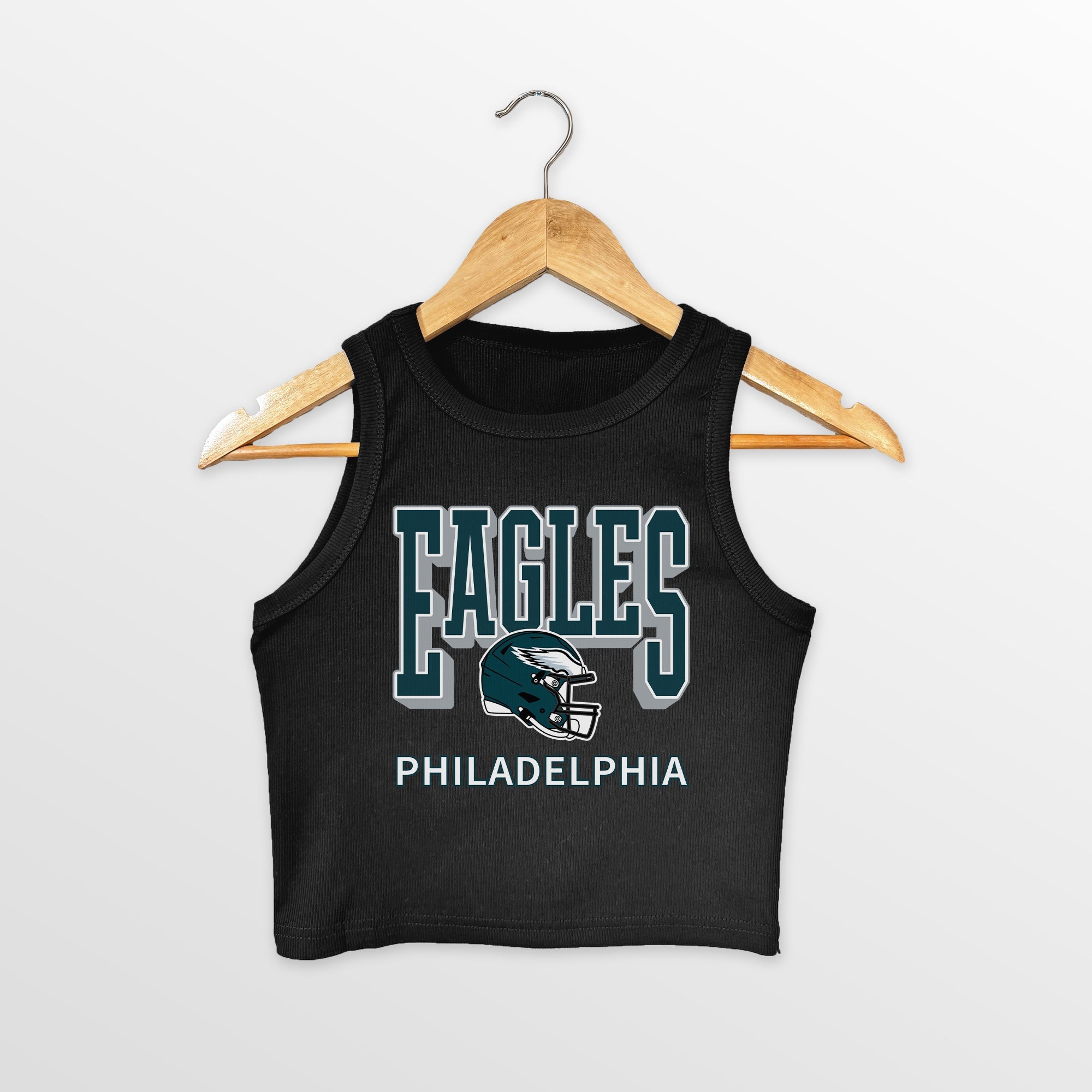 PHILADELPHIA EAGLES PURE VICTORY ESSENTIAL RIBBED CROP TANK