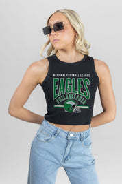 PHILADELPHIA EAGLES MIC DROP ESSENTIAL RIBBED CROP TANK