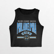 PHILADELPHIA UNION MIC DROP ESSENTIAL RIBBED CROP TANK