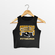 PITTSBURGH STEELERS PURE VICTORY ESSENTIAL RIBBED CROP TANK