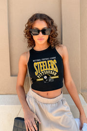 PITTSBURGH STEELERS MIC DROP ESSENTIAL RIBBED CROP TANK