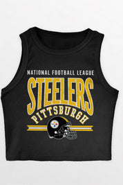 PITTSBURGH STEELERS MIC DROP ESSENTIAL RIBBED CROP TANK
