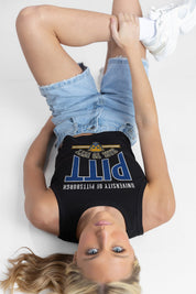 PITTSBURGH PANTHERS MIC DROP ESSENTIAL RIBBED CROP TANK