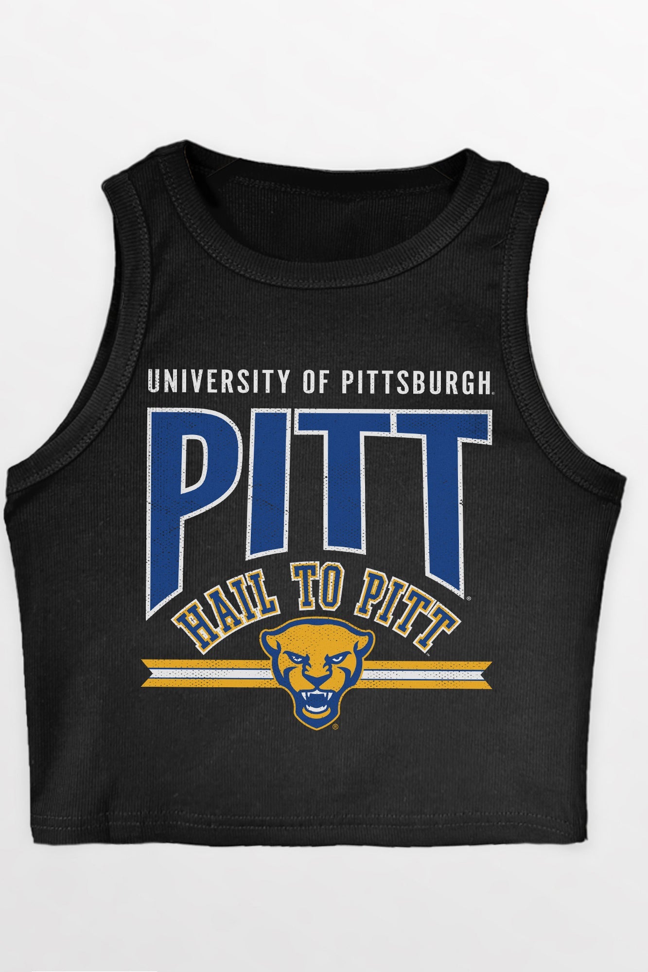 PITTSBURGH PANTHERS MIC DROP ESSENTIAL RIBBED CROP TANK