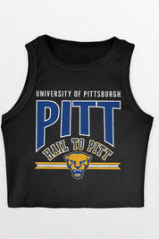 PITTSBURGH PANTHERS MIC DROP ESSENTIAL RIBBED CROP TANK