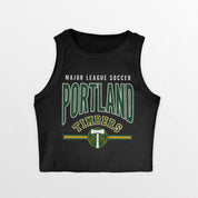 PORTLAND TIMBERS MIC DROP ESSENTIAL RIBBED CROP TANK