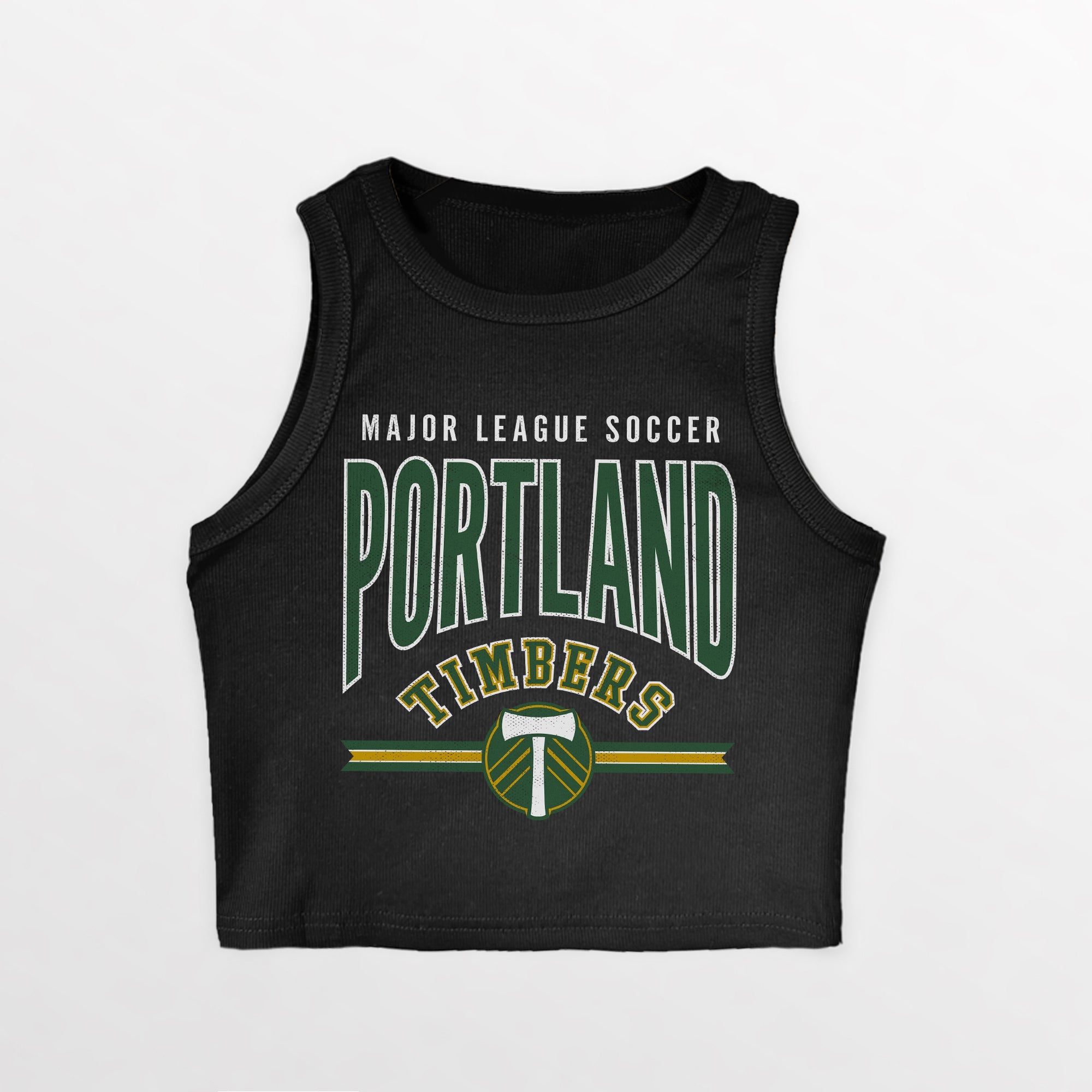 PORTLAND TIMBERS MIC DROP ESSENTIAL RIBBED CROP TANK