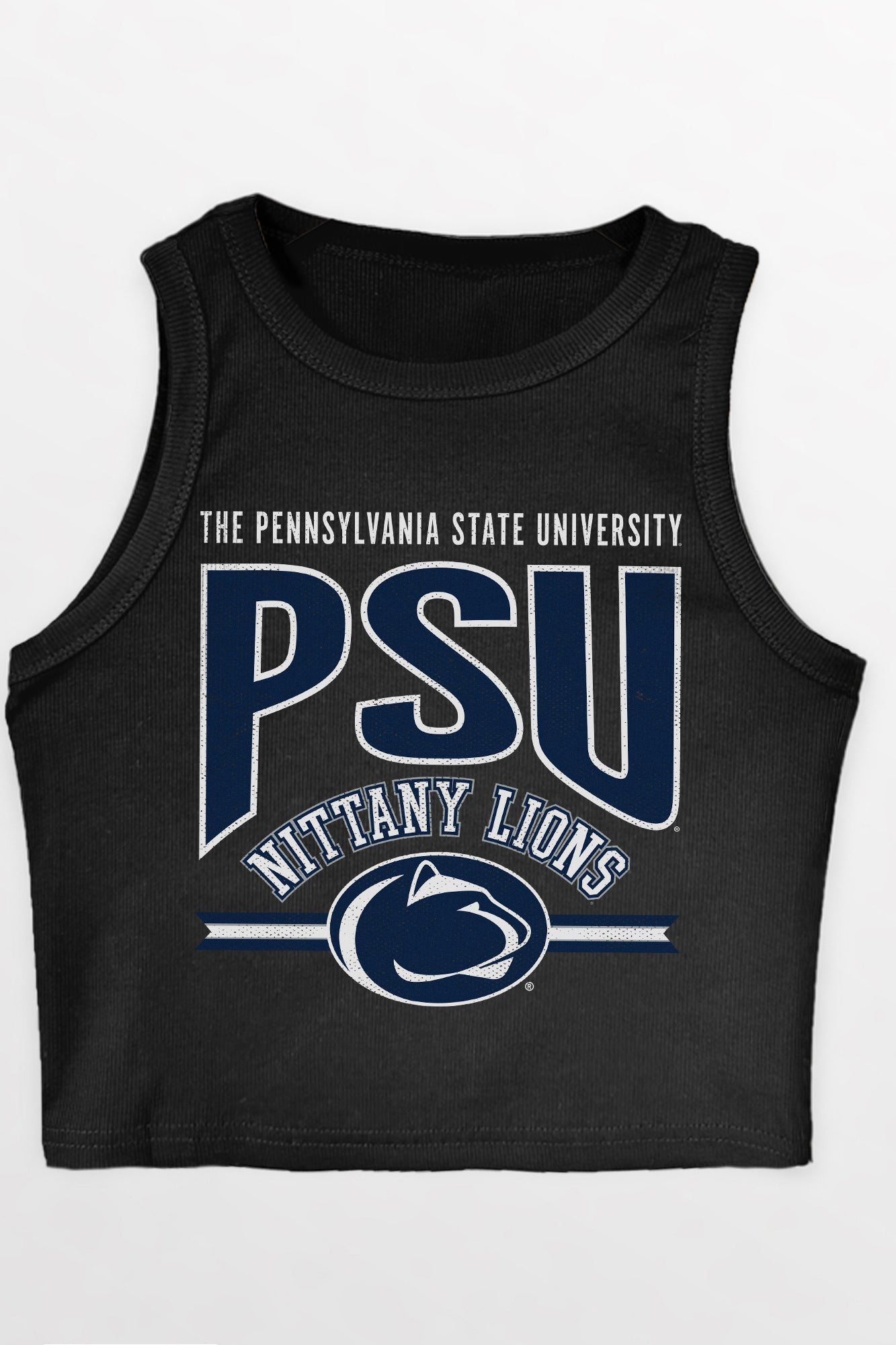 PENN STATE NITTANY LIONS MIC DROP ESSENTIAL RIBBED CROP TANK