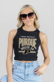 PURDUE BOILERMAKERS MIC DROP ESSENTIAL RIBBED CROP TANK