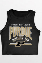 PURDUE BOILERMAKERS MIC DROP ESSENTIAL RIBBED CROP TANK