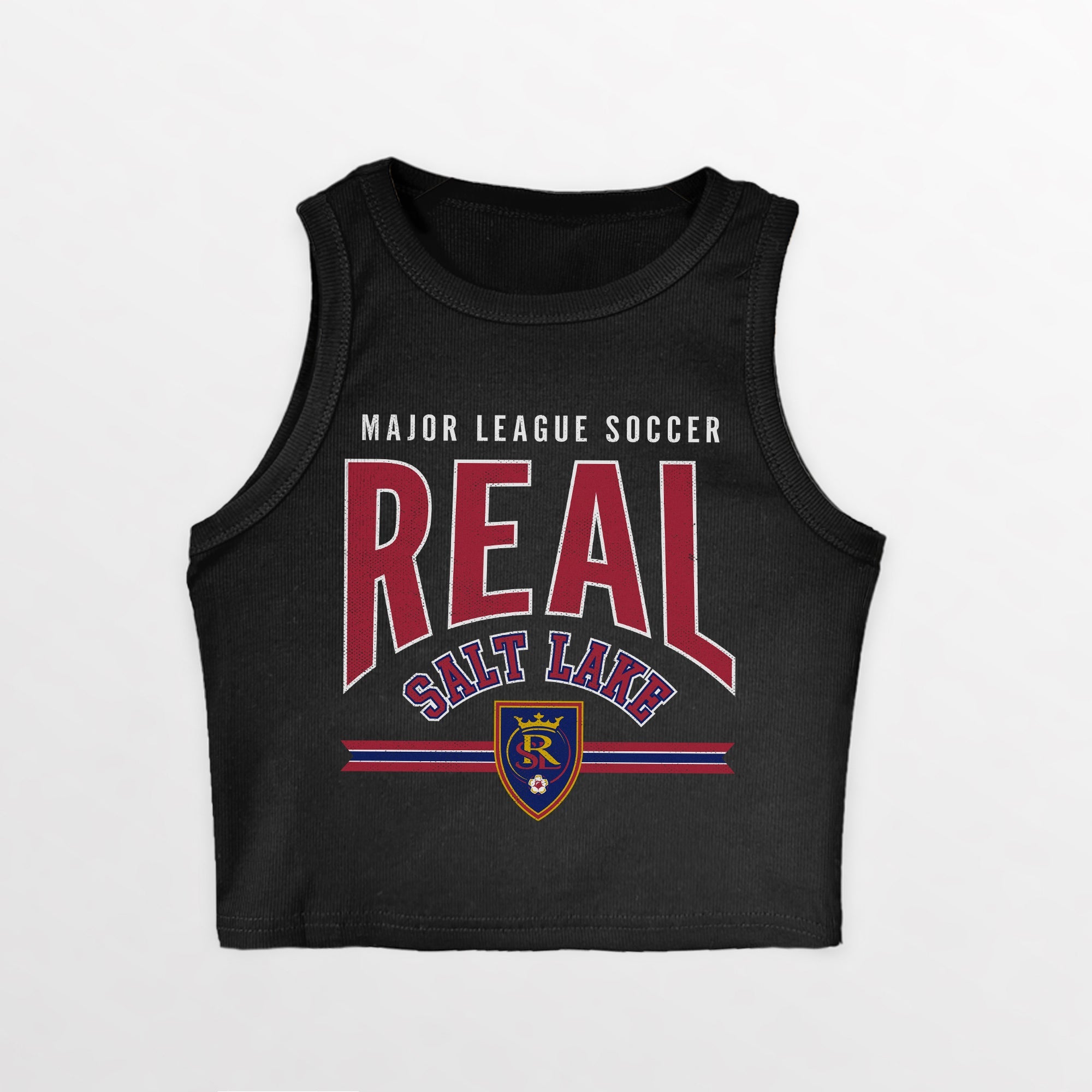 REAL SALT LAKE MIC DROP ESSENTIAL RIBBED CROP TANK