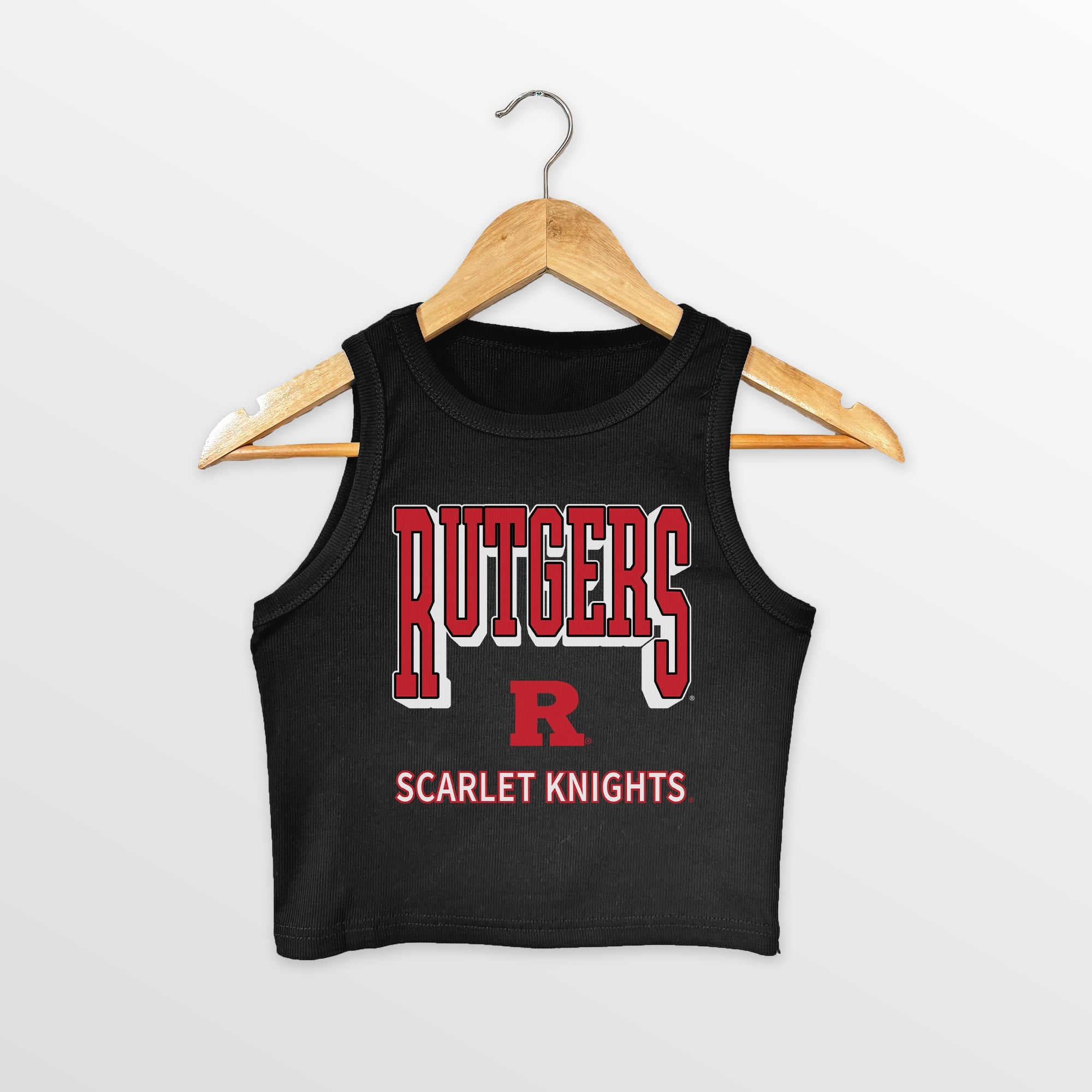 RUTGERS SCARLET KNIGHTS PURE VICTORY ESSENTIAL RIBBED CROP TANK