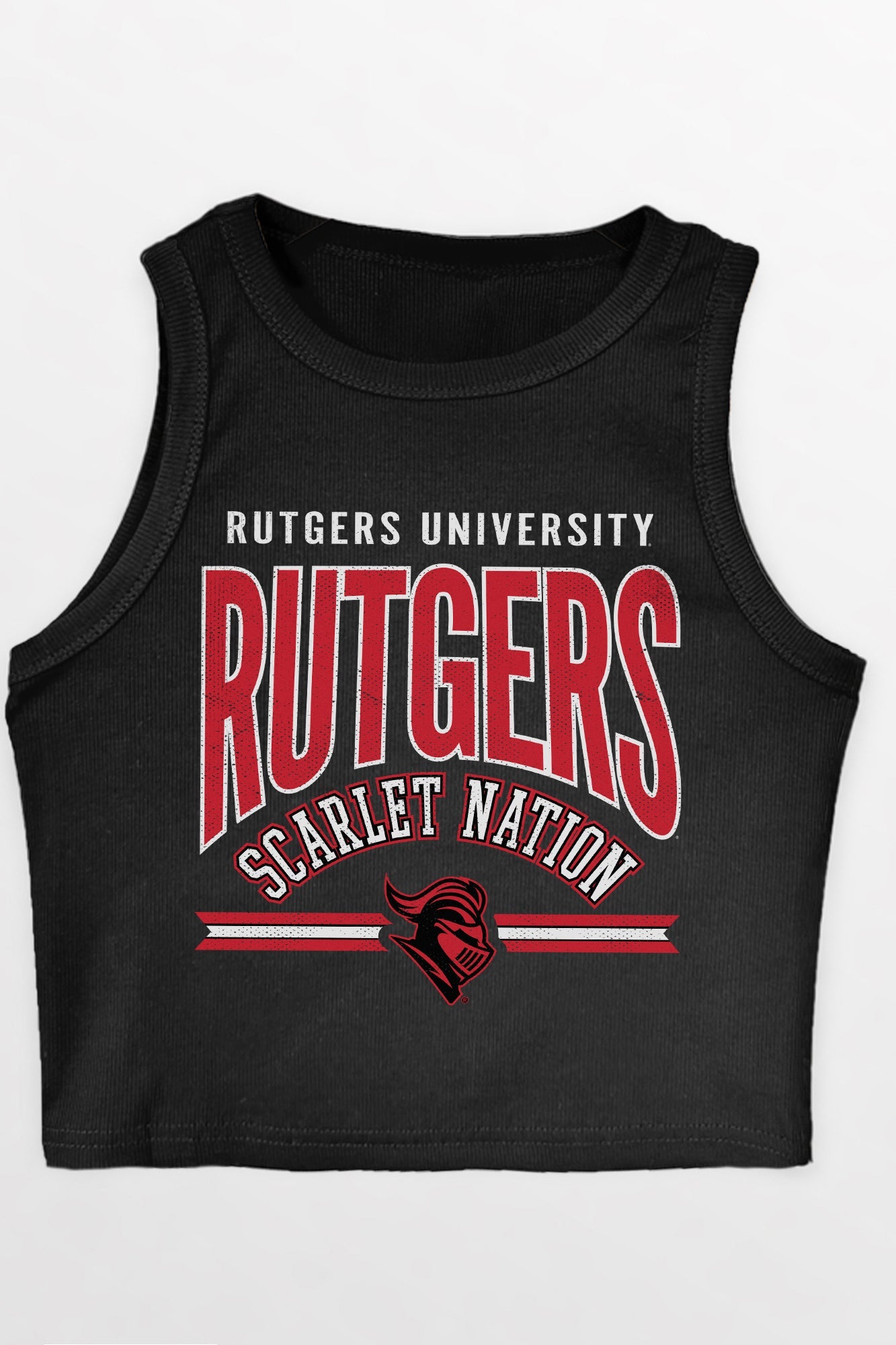 RUTGERS SCARLET KNIGHTS MIC DROP ESSENTIAL RIBBED CROP TANK
