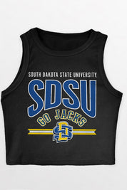 SOUTH DAKOTA STATE JACKRABBITS MIC DROP ESSENTIAL RIBBED CROP TANK
