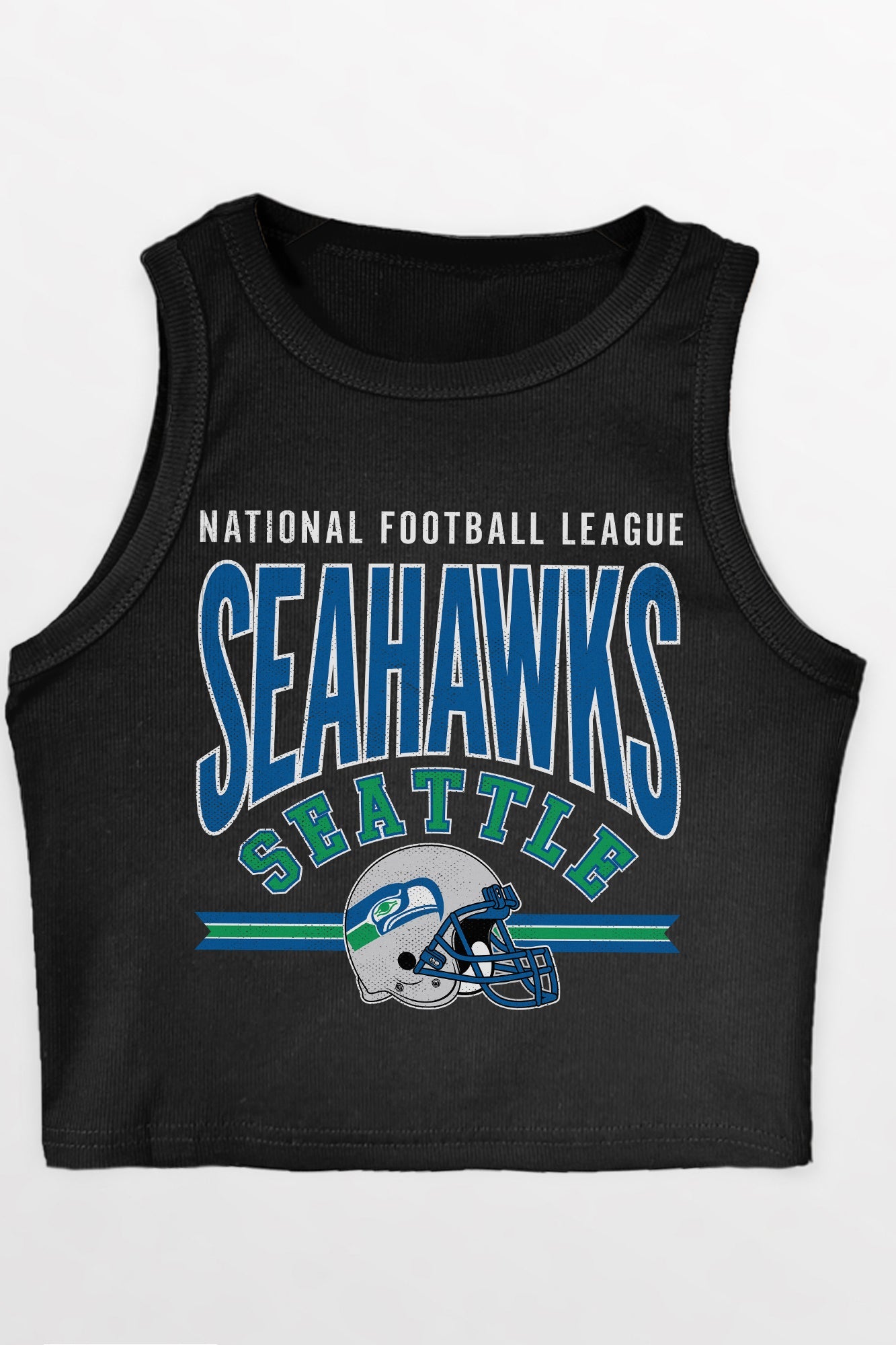 SEATTLE SEAHAWKS MIC DROP ESSENTIAL RIBBED CROP TANK