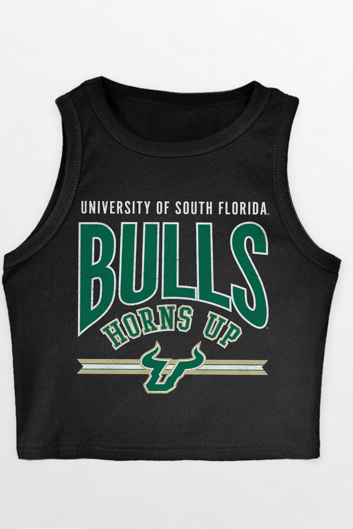 SOUTH FLORIDA BULLS MIC DROP ESSENTIAL RIBBED CROP TANK