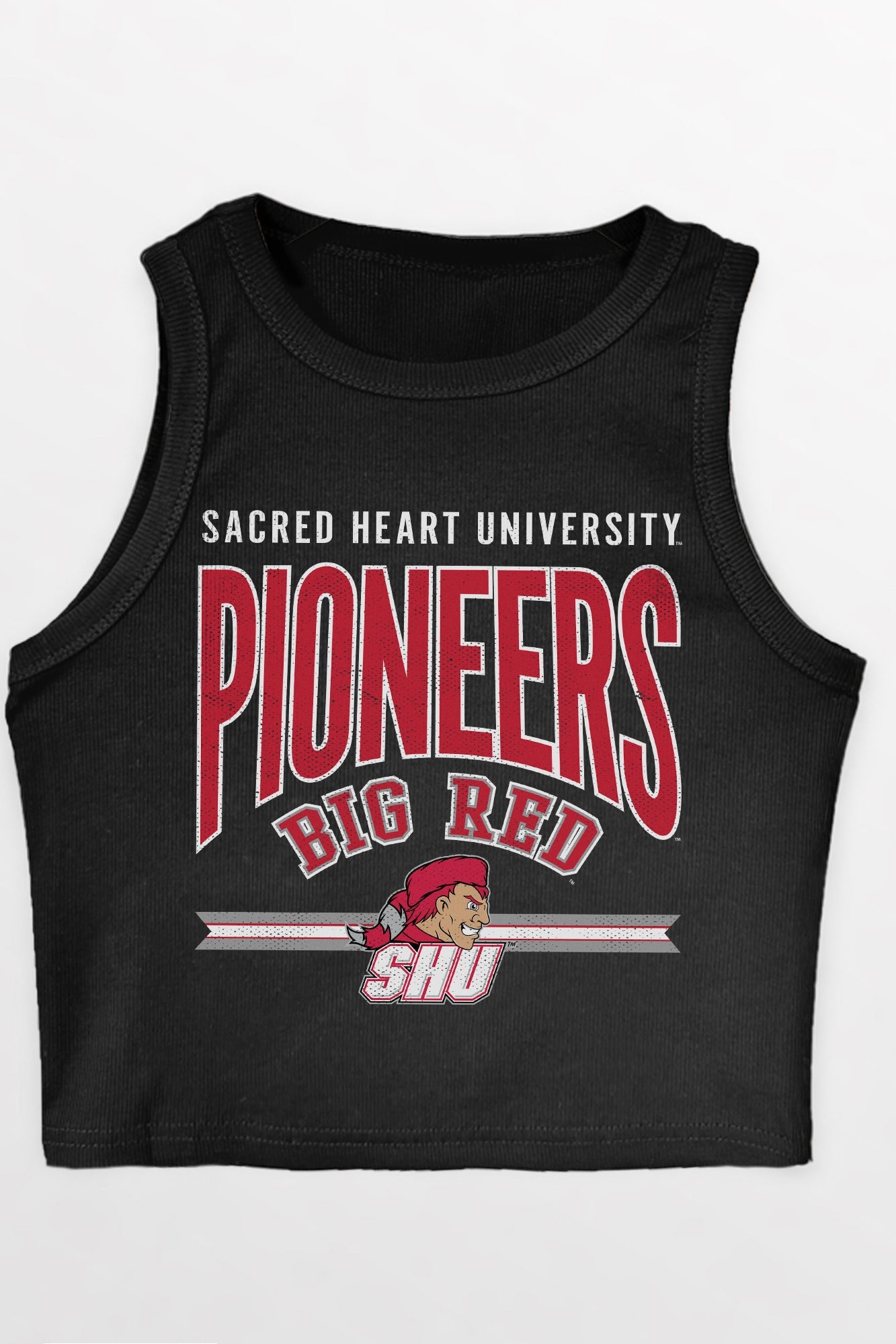 SACRED HEART PIONEERS MIC DROP ESSENTIAL RIBBED CROP TANK