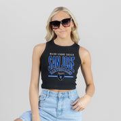 SAN JOSE EARTHQUAKES MIC DROP ESSENTIAL RIBBED CROP TANK