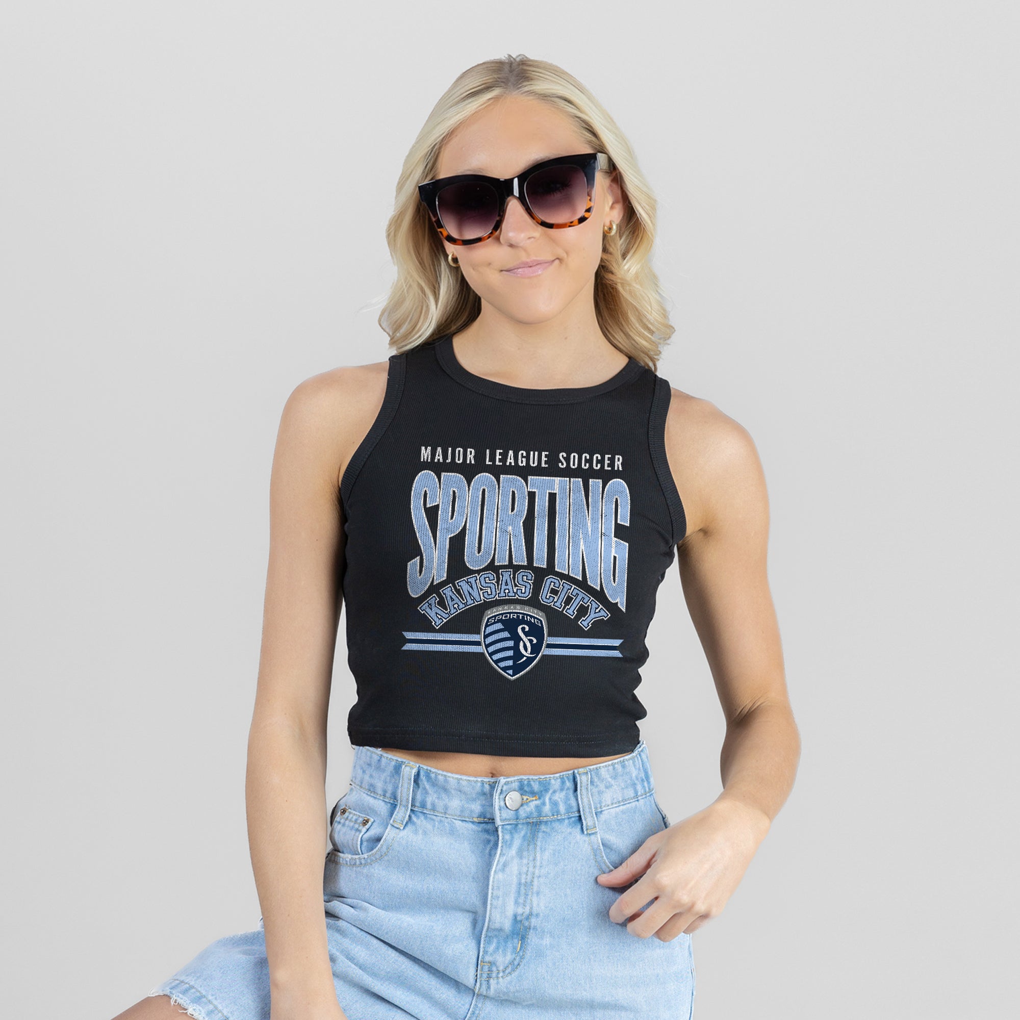 SPORTING KANSAS CITY MIC DROP ESSENTIAL RIBBED CROP TANK