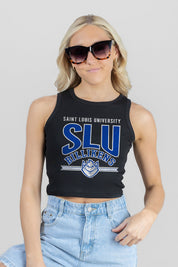 SAINT LOUIS BILLIKENS MIC DROP ESSENTIAL RIBBED CROP TANK