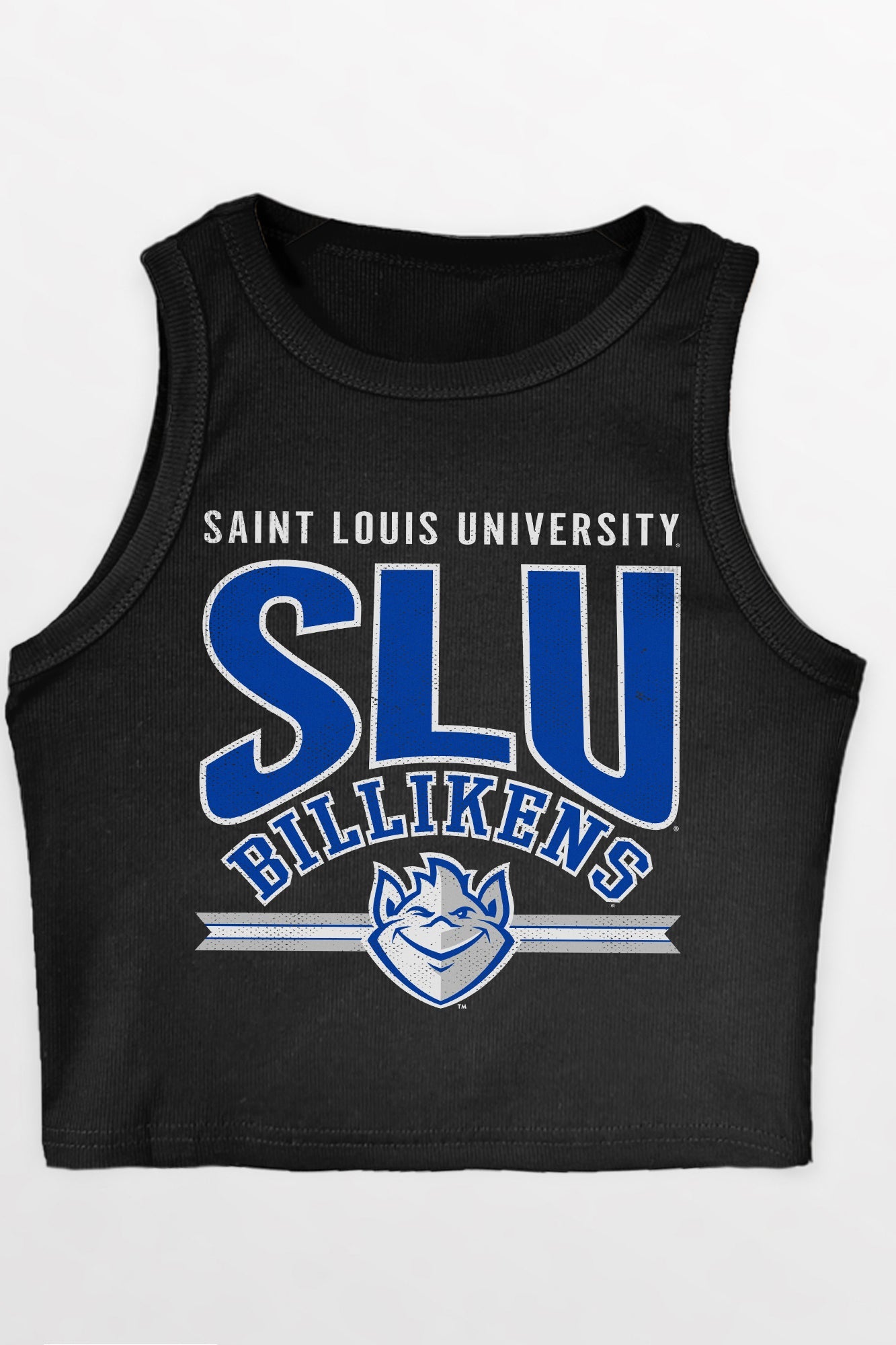 SAINT LOUIS BILLIKENS MIC DROP ESSENTIAL RIBBED CROP TANK