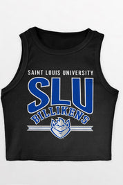 SAINT LOUIS BILLIKENS MIC DROP ESSENTIAL RIBBED CROP TANK