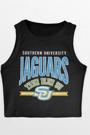 SOUTHERN JAGUARS MIC DROP ESSENTIAL RIBBED CROP TANK