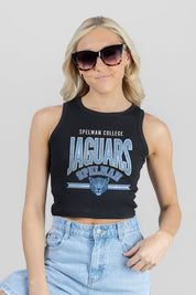 SPELMAN COLLEGE JAGUARS MIC DROP ESSENTIAL RIBBED CROP TANK