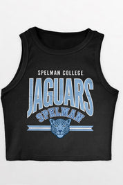 SPELMAN COLLEGE JAGUARS MIC DROP ESSENTIAL RIBBED CROP TANK