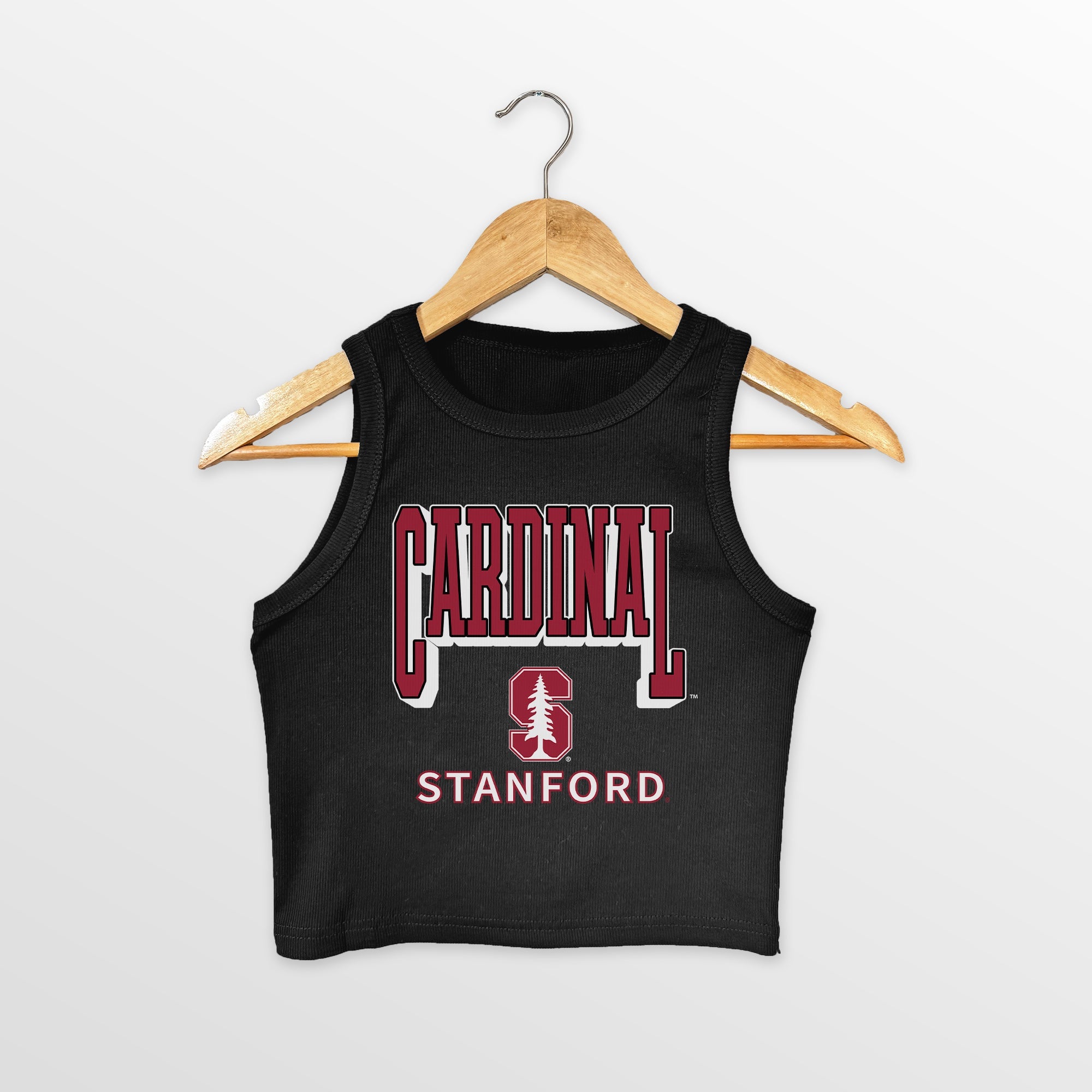 STANFORD CARDINAL PURE VICTORY ESSENTIAL RIBBED CROP TANK