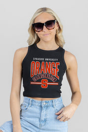 SYRACUSE ORANGE MIC DROP ESSENTIAL RIBBED CROP TANK