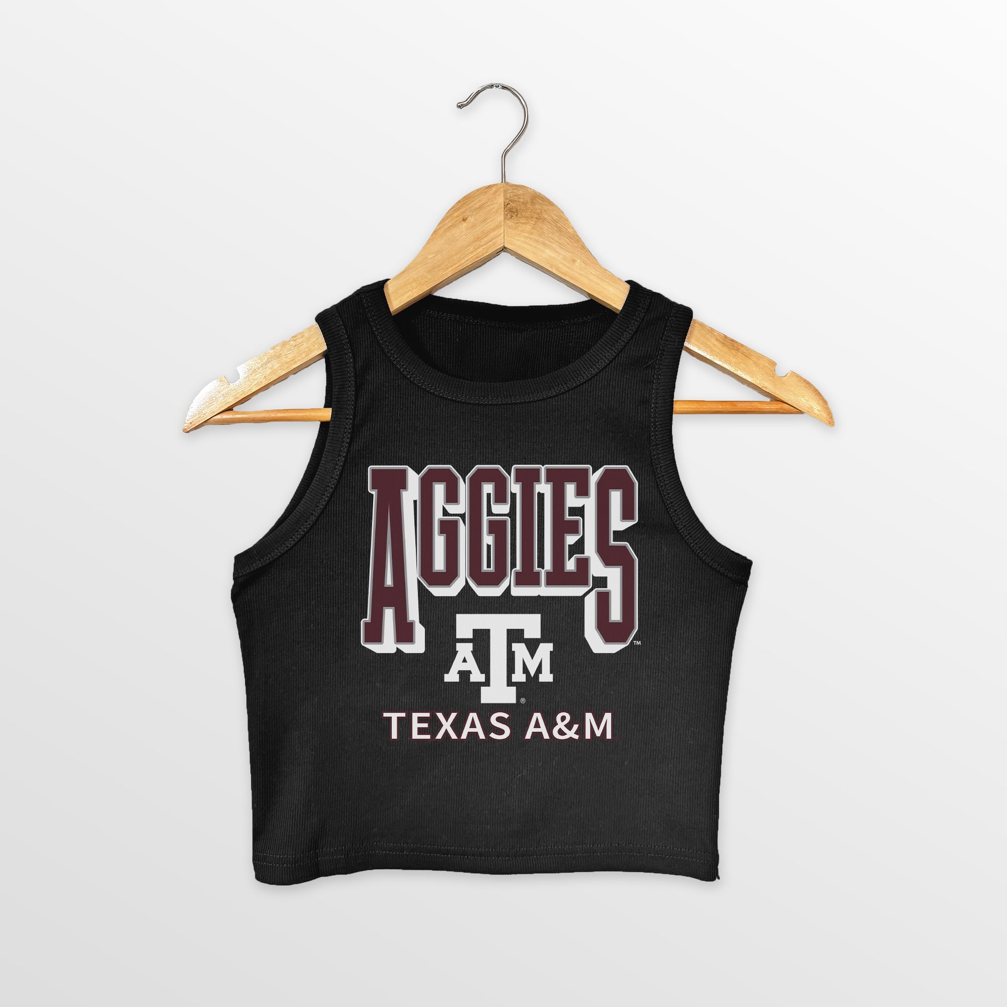 TEXAS A&M AGGIES PURE VICTORY ESSENTIAL RIBBED CROP TANK