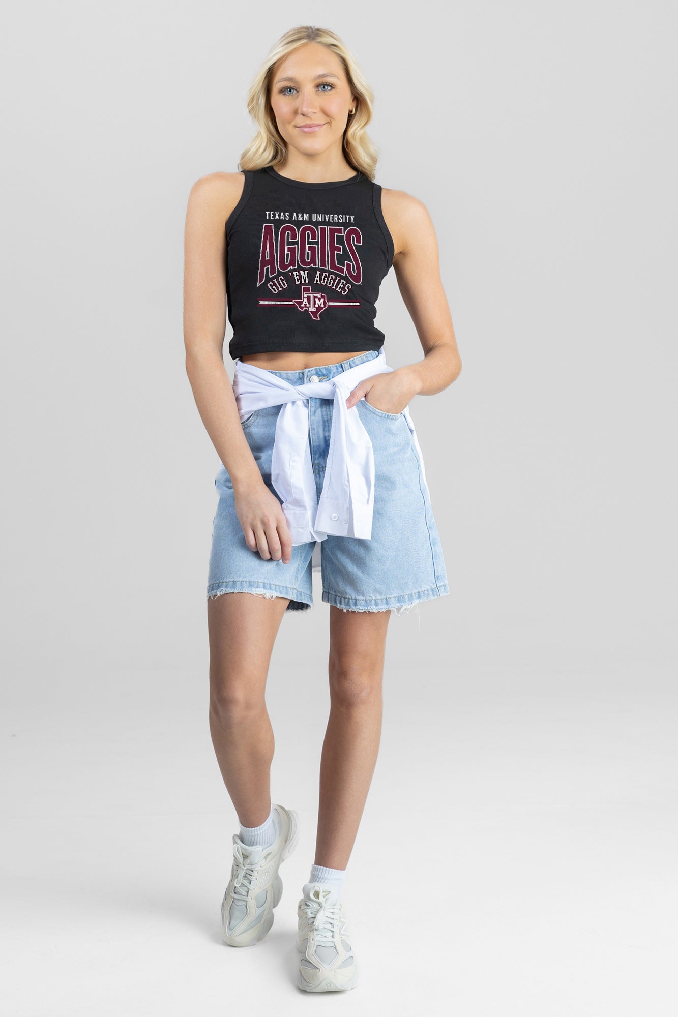 TEXAS A&M AGGIES MIC DROP ESSENTIAL RIBBED CROP TANK