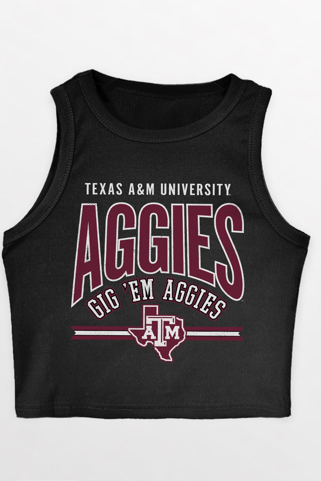 TEXAS A&M AGGIES MIC DROP ESSENTIAL RIBBED CROP TANK