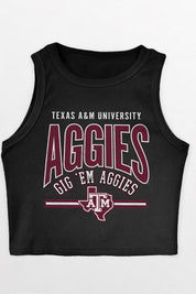 TEXAS A&M AGGIES MIC DROP ESSENTIAL RIBBED CROP TANK