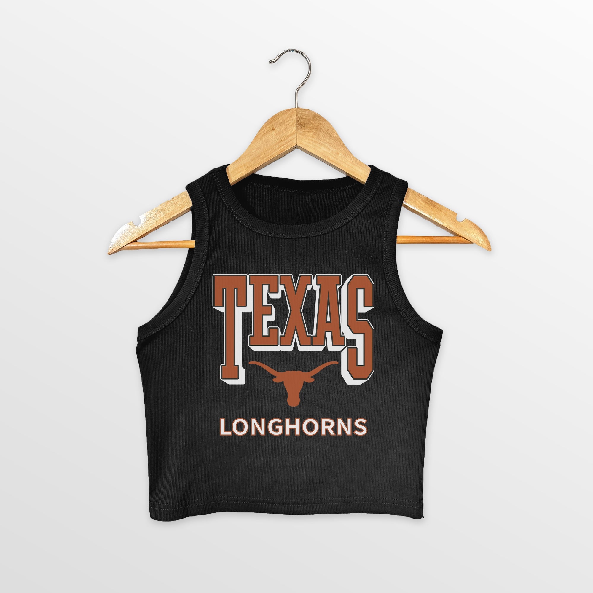 TEXAS LONGHORNS PURE VICTORY ESSENTIAL RIBBED CROP TANK