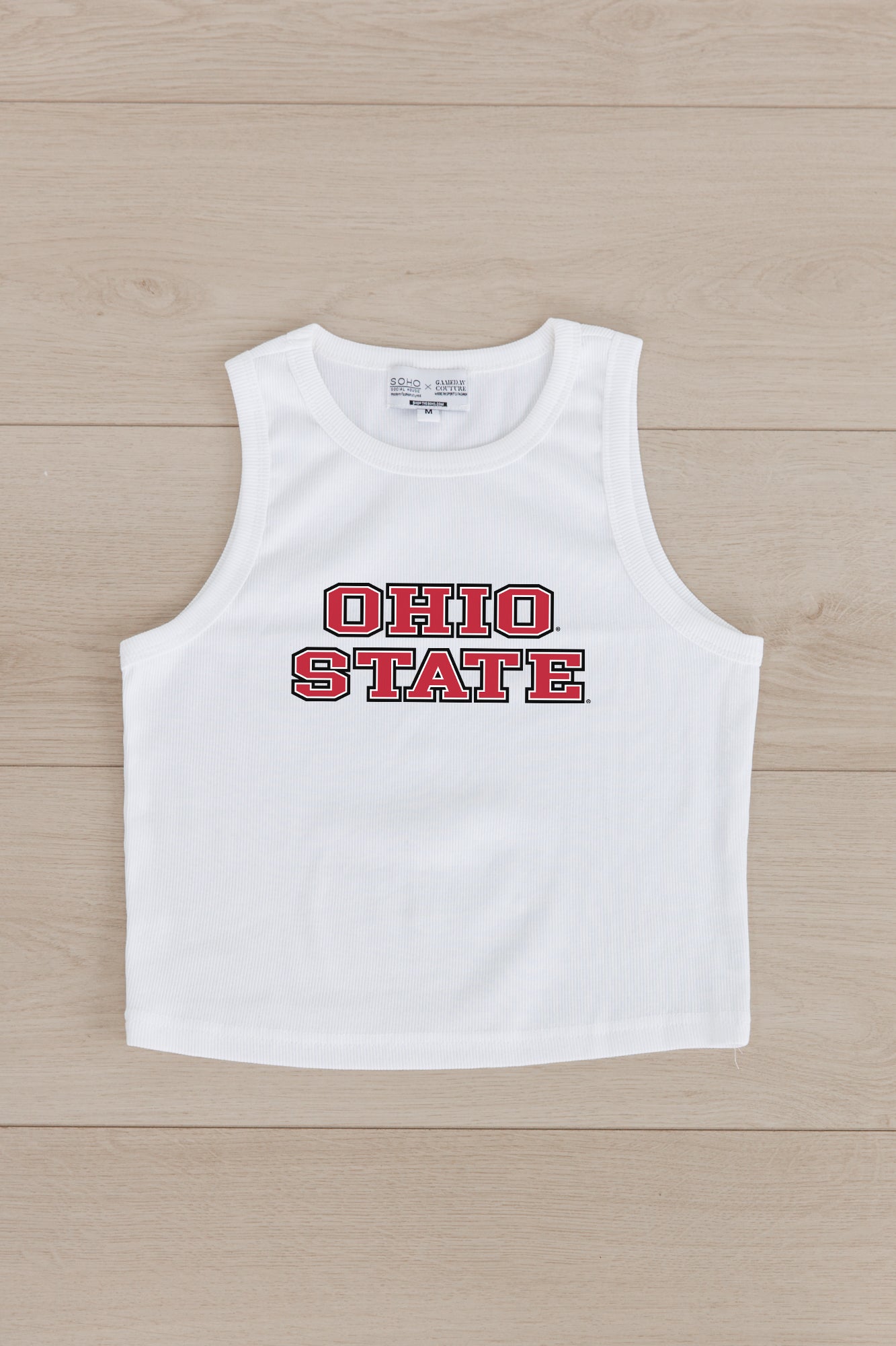 OHIO STATE BUCKEYES WINNING TRADITION ESSENTIAL RIBBED CROP TANK BY MADI PREWETT TROUTT