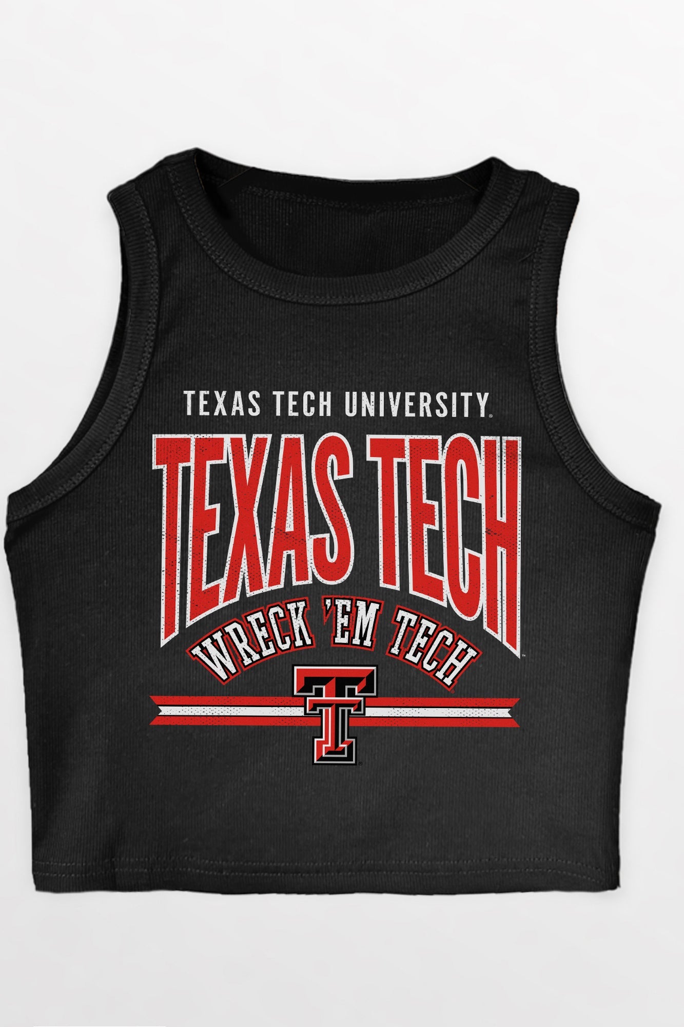 TEXAS TECH RED RAIDERS MIC DROP ESSENTIAL RIBBED CROP TANK