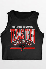 TEXAS TECH RED RAIDERS MIC DROP ESSENTIAL RIBBED CROP TANK
