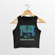 TULANE GREEN WAVE PURE VICTORY ESSENTIAL RIBBED CROP TANK