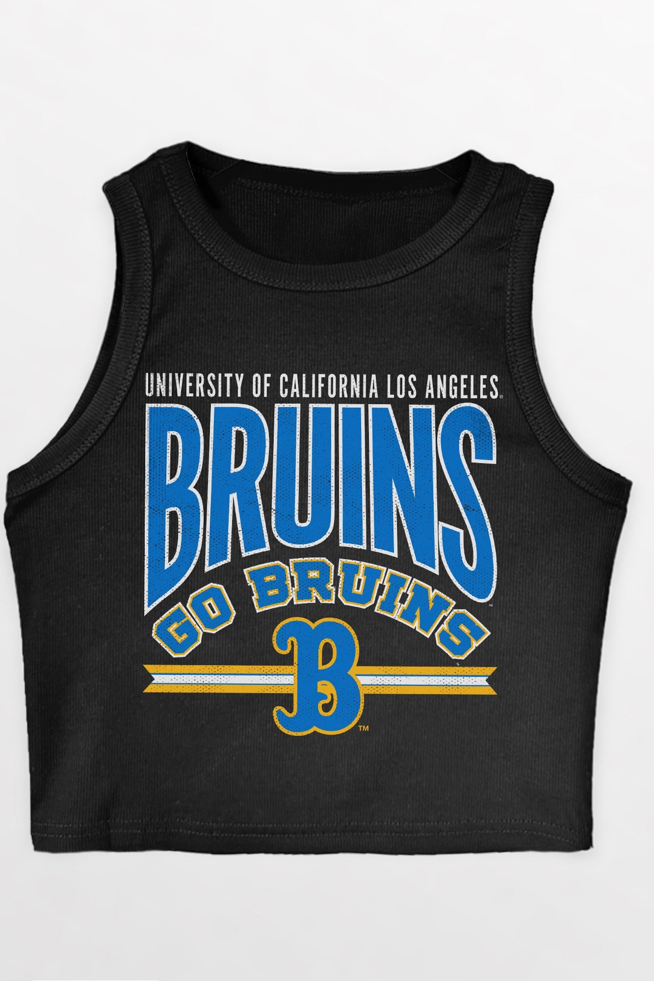 UCLA BRUINS MIC DROP ESSENTIAL RIBBED CROP TANK