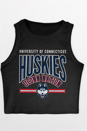 UCONN HUSKIES MIC DROP ESSENTIAL RIBBED CROP TANK
